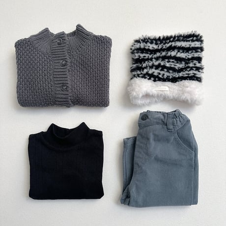 minirobe/36.  Waffle High-Neck Cardigan  S-XL