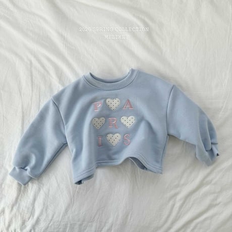 melikey/21. pari heart man-to-man XS-XL