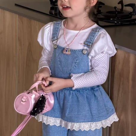 aiai/13. lovely heart denim overalls 90-130