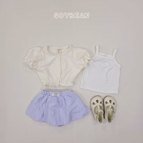 soybean/51. plan ) puff sleeveless set cardigan XS-XL