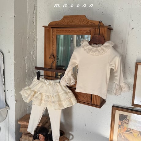 marron/37. lace T-shirt XS-L