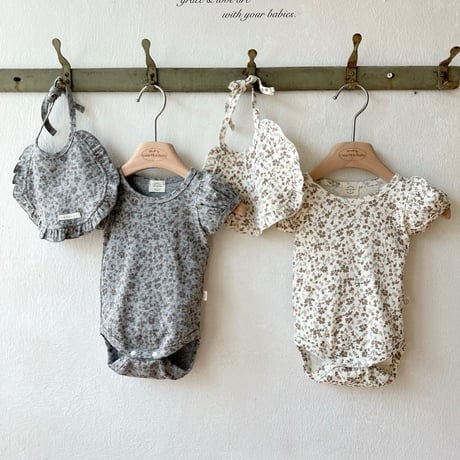 monbebe/4. puff flower suit bib S(3-6)-L(12-24)