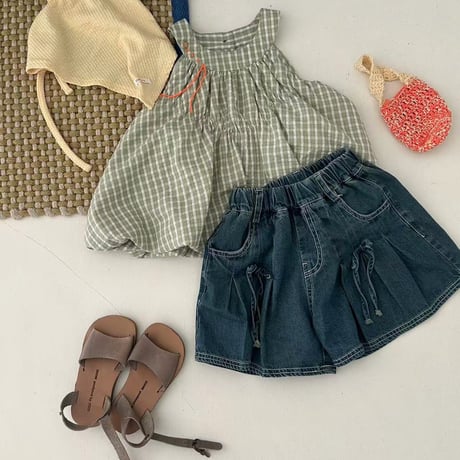 aiai/94. olive check bullon blouse 90-130