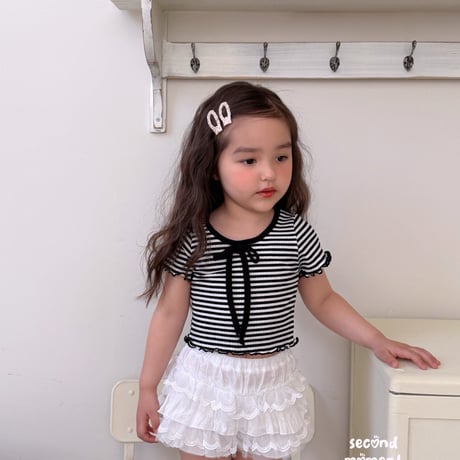 secondmoment/70. dangara ribbon T-shirt JS-JL