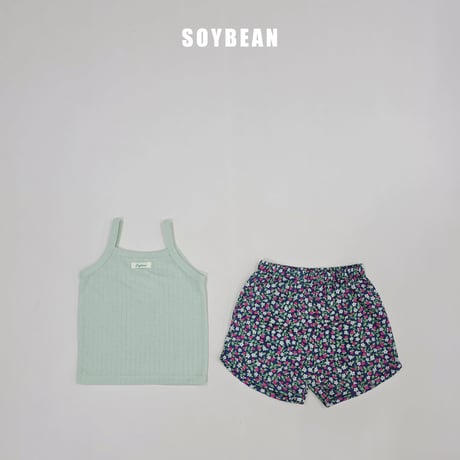 soybean/158. plan ) strawberry flower sleeveless updown set XS-XL
