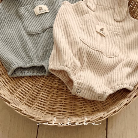 valubebe/7. waffle overalls suit 6M-18M