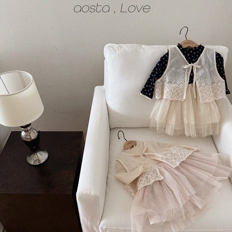 aosta/22. [Lace JennyOpen Vest] FREE