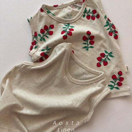 aosta/37. Linen sleeveless T S-2XL
