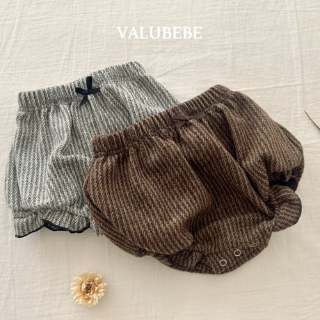 valubebe/54. herringbon fril pumpkin pants 6M-18M
