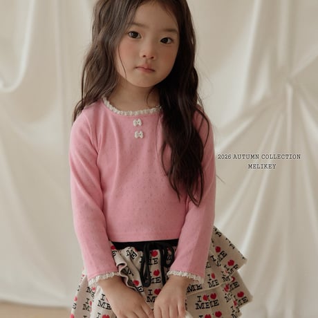 melikey/10. ribbon button T-shirt JS-JM
