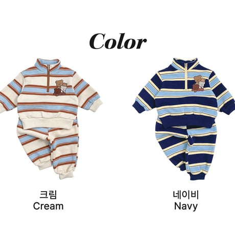 oottbebe/27. bear friends updown set XS(0-1Y)-XL(4-5Y)