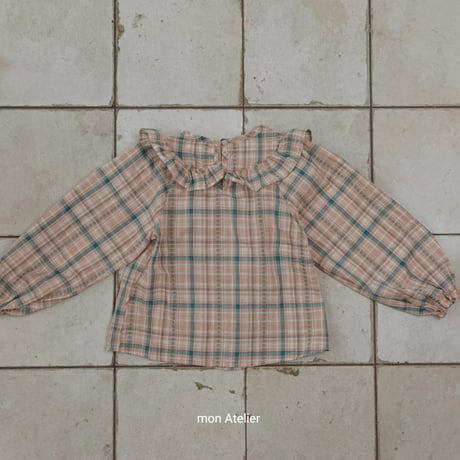 monatelier/18. check fril blouse S-2XL