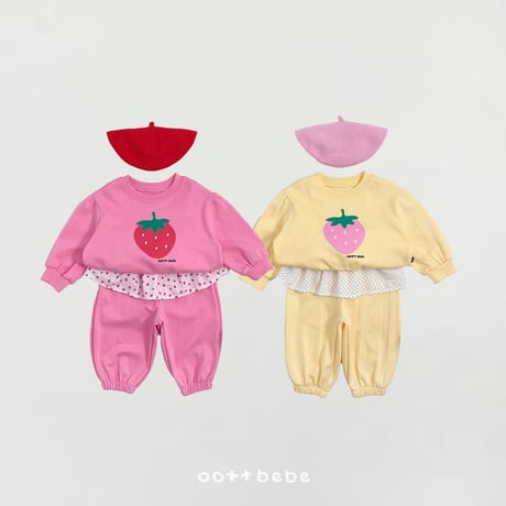 oottbebe/52. strawberry updown set XS(1-2Y)-XL(6-7Y)