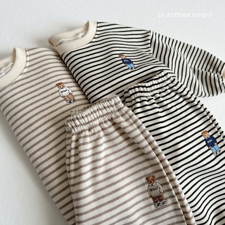 vividi/175. stripe bear embroidery updown  XS-XL