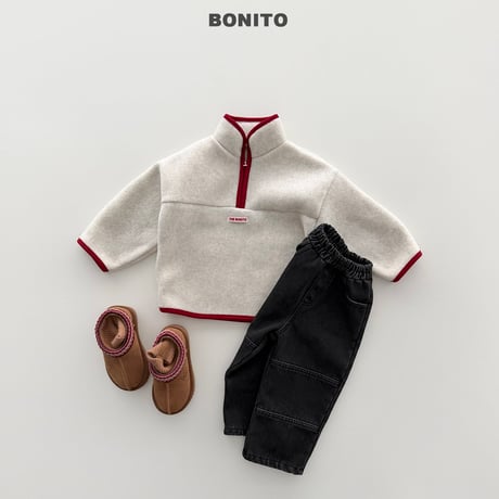bonito/24. cotton candy two color half zipup JS-JM