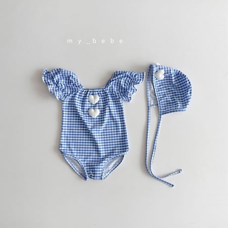 mybebe/6. heart motive shirring swimsuit S-L