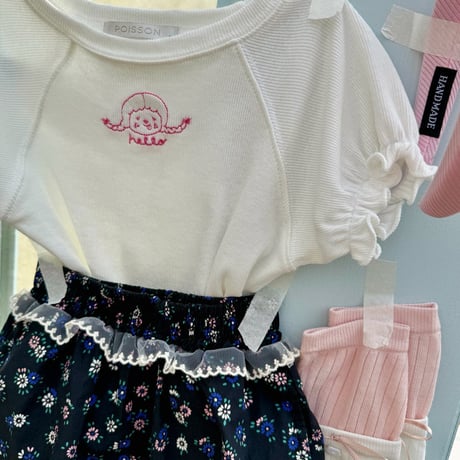 poisson/50. girl embroidery T-shirt JS-JM