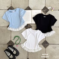 secondmoment/30. coco ribbon lace T-shirt JS-JL
