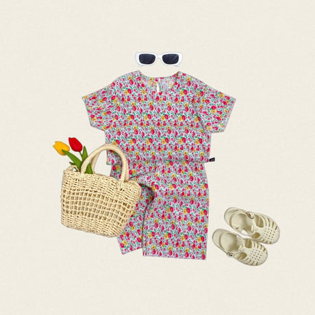 oottbebe/85. flower songe plitch updown set XS(1-2Y)-L(4-5Y)