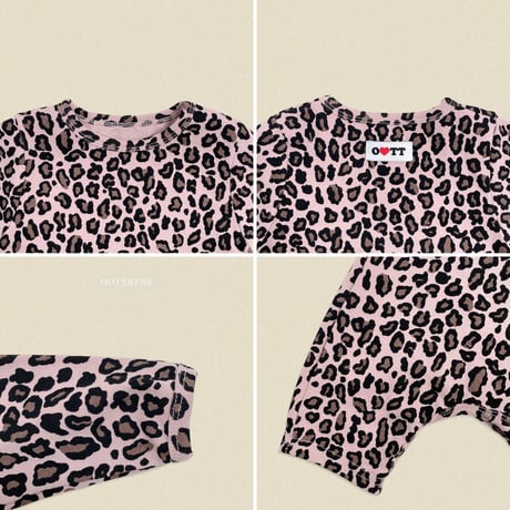 oottbebe/15. (bebe) little leopard FullBody suit bonnet set S(0-6M)-M(6-12M)