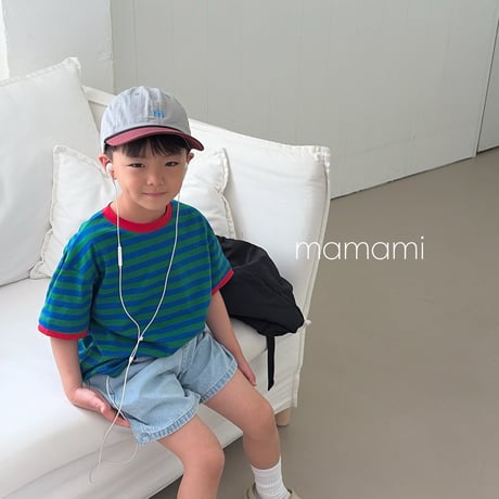 mamami/96. blue fit short P denim XS-XL