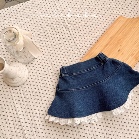 valubebe/25. lace denim skirt 6M-S