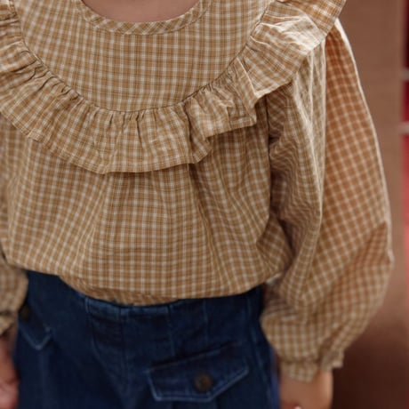 monatelier/18. check fril blouse S-2XL