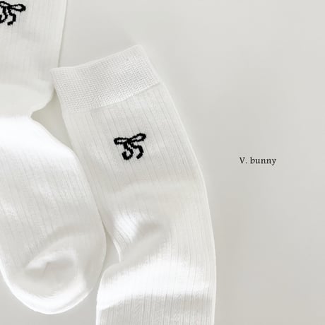 vbunny/23. double ribbon socks set FREE(32CM)