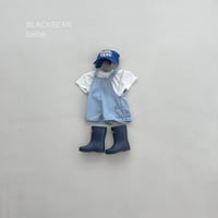 blackbean/28. pocket blue overalls set S-M