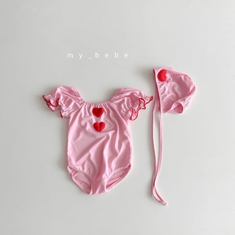mybebe/6. heart motive shirring swimsuit S-L