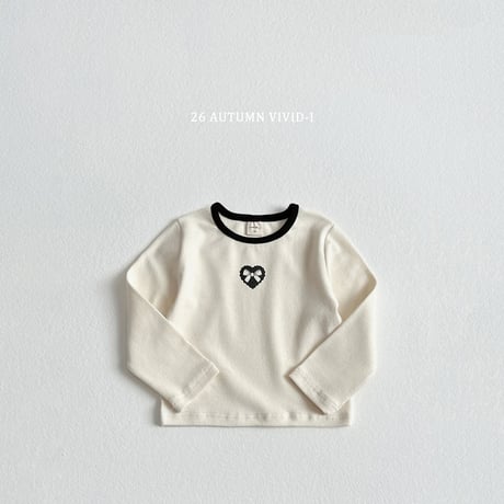 vividi/158. ribbon heart span T-shirt JS-JM