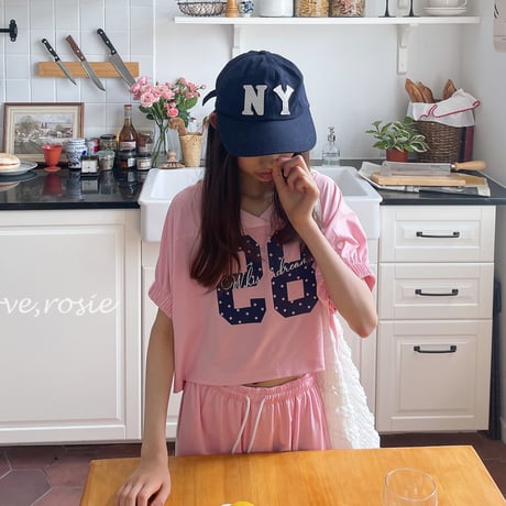 loverosie/155. mesh puff crop tee  3XL