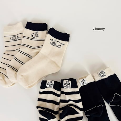 vbunny/46. puffy socks set M(130-150)-XL(180-210)