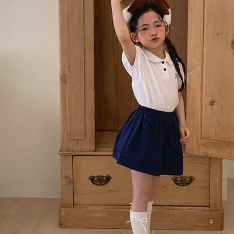 lago/8. ribbon embroidery collar T-shirt S-JS