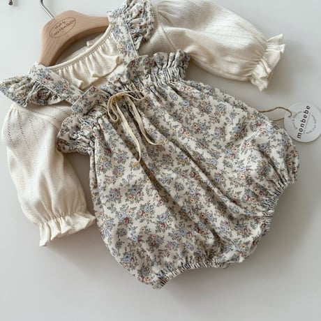 monbebe/40. flower fril suit S(3-12M)-M(12-24M)