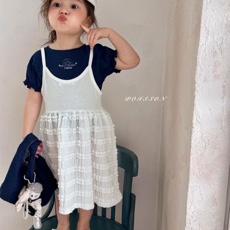 poisson/49. girl embroidery T-shirt S-XL