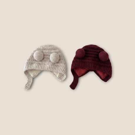 dudie/22. bear knit hat FREE(44CM-48CM)