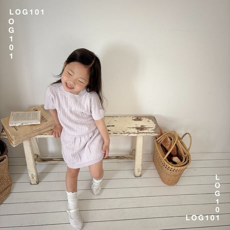 log101/89. purple knit two-piece JS-JM