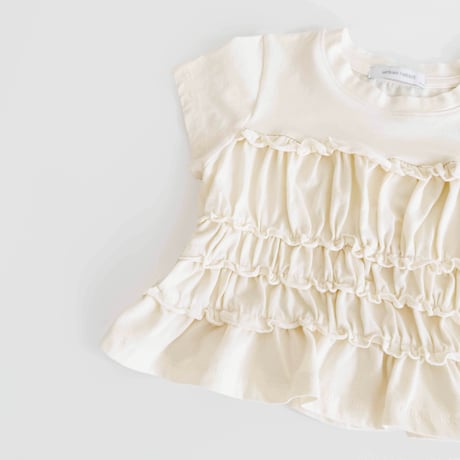 urbanrabbit/25. Frill Shirring Short Sleeve Tee JS-JM