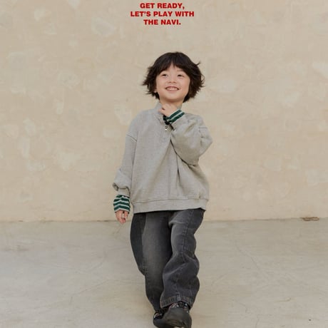 navi/49. happy half zipup man-to-man S-XL