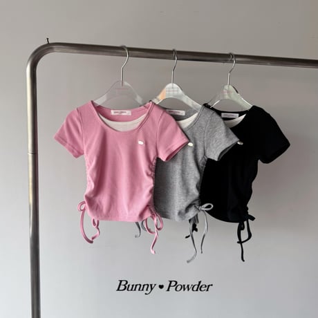 bunnypowder/144. shirring ray T-shirt 2XL-4XL