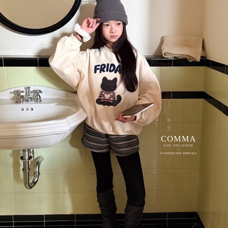 comma/4. knit cat man-to-man 110-130