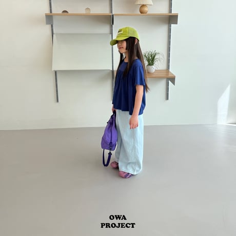 owa/48. wide linen denim pants JS-JL