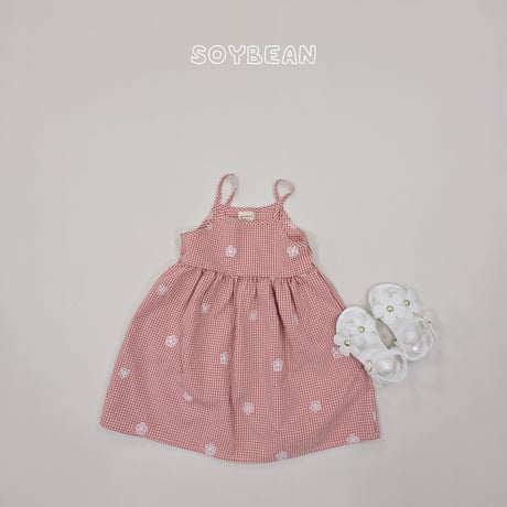 soybean/80. plan ) flower check one-piece JS-JM