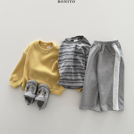bonito/11. plan knit man-to-man 12M-XL