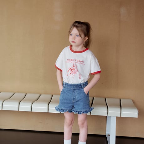 momoann/42. fril denim half pants 15SIZE