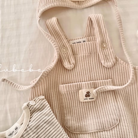 valubebe/7. waffle overalls suit 6M-18M