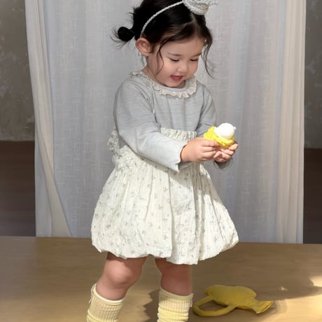 aiai/57. roa shirring flower set one-piece XS-L