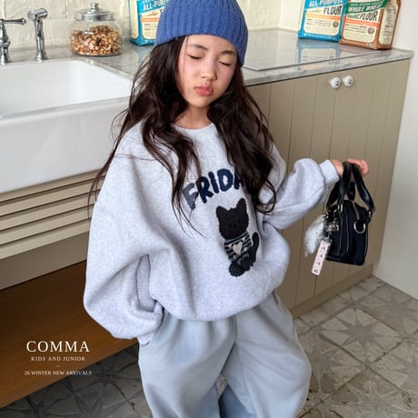comma/4. knit cat man-to-man 110-130