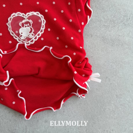 ellymolly/91. dot mimi shirring T-shirt 13-15
